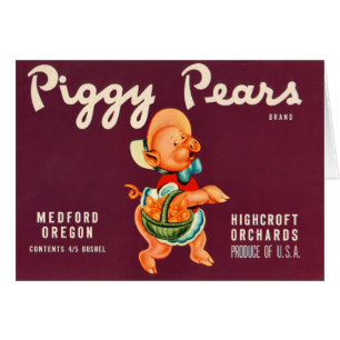 Birnen-Kisten-Aufkleber KRW Vintager Piggy