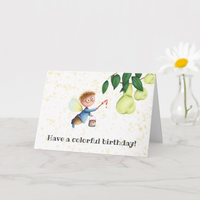 Birnen mit Personalisierter Geburtstagskarte Karte (Kleine Pflanze)