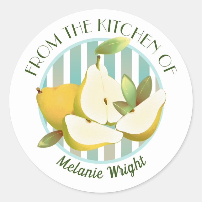 Birnen Obstkonserven Runder Aufkleber (Vorderseite)