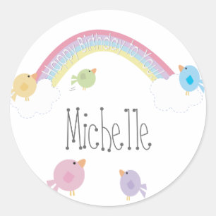 Birnen Personalisierter Geburtsname Cupcake Topper Runder Aufkleber