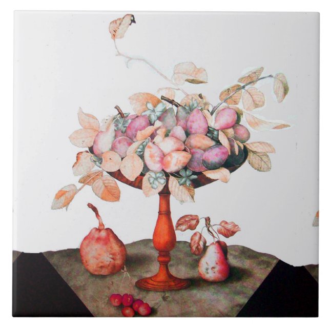 Birnen-Pflaumen-Kirschen und Jasminen der SAISON Fliese (Vorderseite)