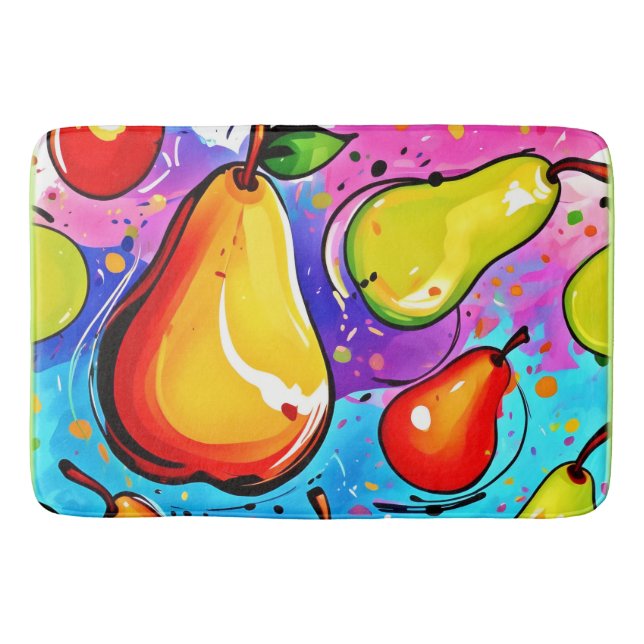 Birnen Pop Art Badematte (Vorderseite)