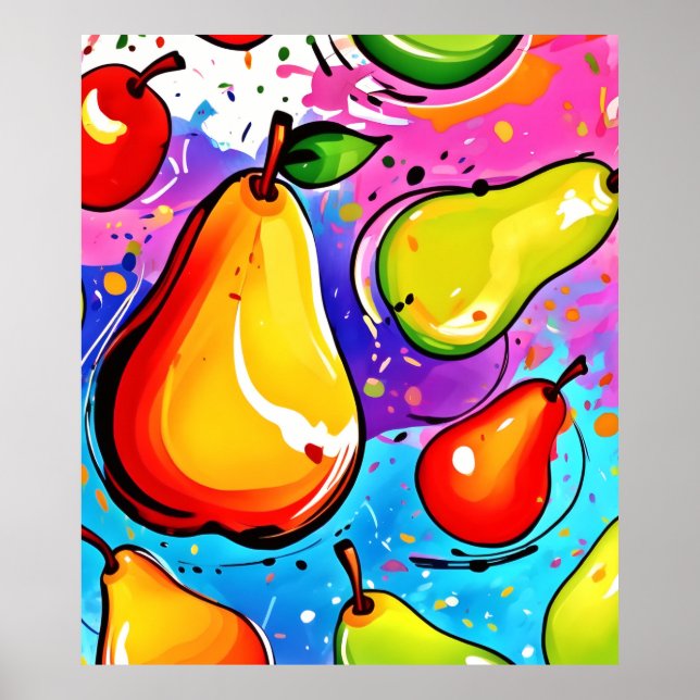 Birnen Pop Art Poster (Vorne)
