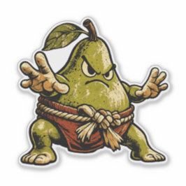 Birnen Sumo — Lustiger Frucht Sumo Ringer Vintage  Aufkleber