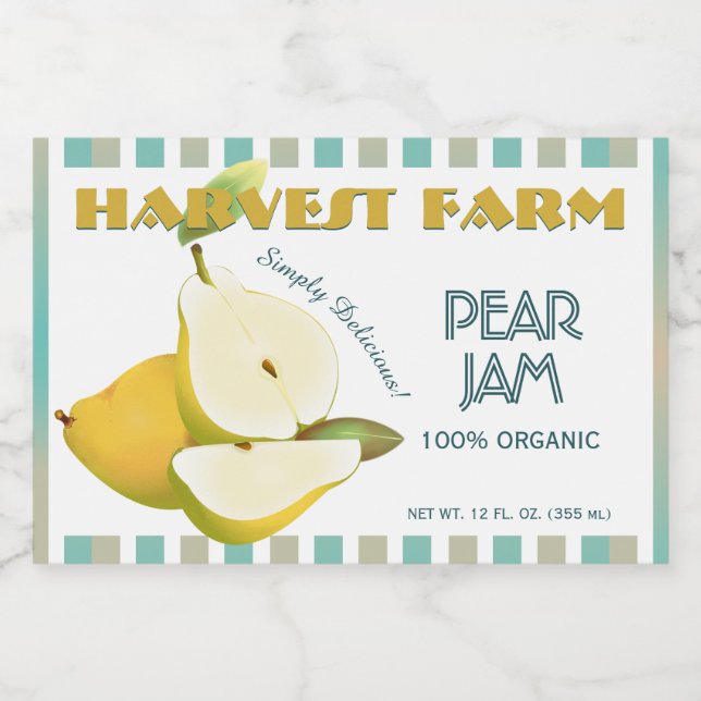 Birnen Tropisches Obstkonserven Lebensmitteletikett (Einzelnes Label)