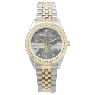 Birnen und Hitching Post Schwarz-weiß Personalisie Armbanduhr