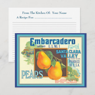 Birnen Vintag Crate Art bearbeitbare Rezeptionskar Postkarte