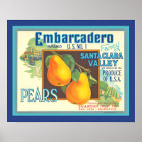 Birnen Vintag Fruchtkorb Kunst Küche Poster