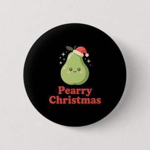Birnen-Weihnachten Süß Kawaii Birne Feiertag Worts Button