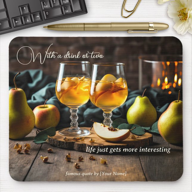 Birnen Wein Funny Drink Mousepad (Von Creator hochgeladen)