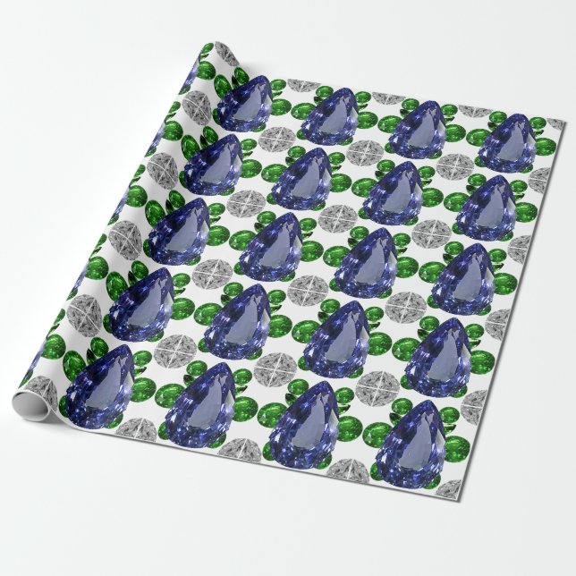 Birnenförmig Sapphire Blue Geschenkpapier (Ungerollt)