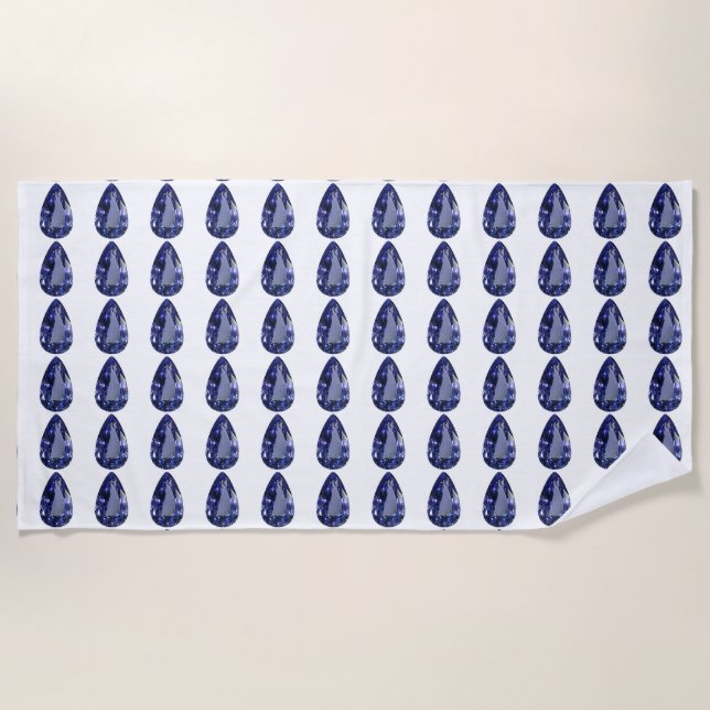 Birnenförmig Sapphire Blue Strandtuch (Vorderseite)