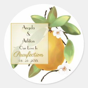 Birnenfrucht Hochzeit  Runder Aufkleber