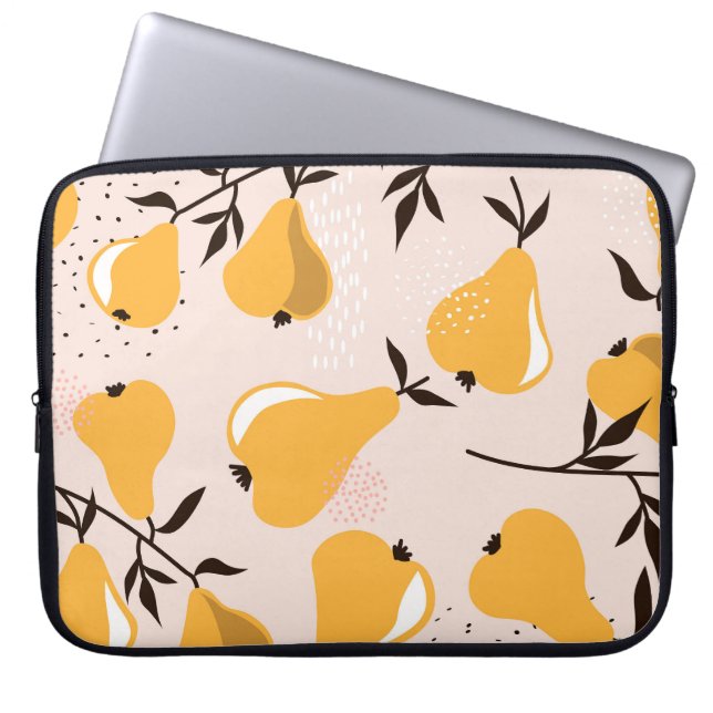 Birnenparadies: farbenfrohe Überschneidungen Laptopschutzhülle (Vorderseite)