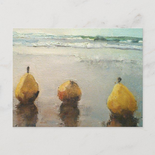 Birnentag am Strand Postkarte (Vorderseite)
