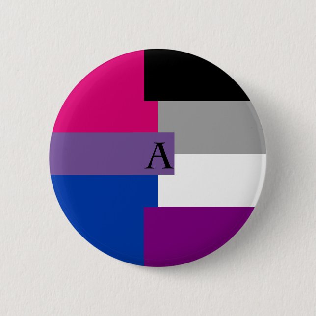 Biromantic asexuales Bi-As-Button Button (Vorderseite)