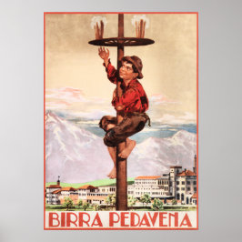 BIRRA PEDAVENA 1920 Vintage italienische Bierwerbu Poster