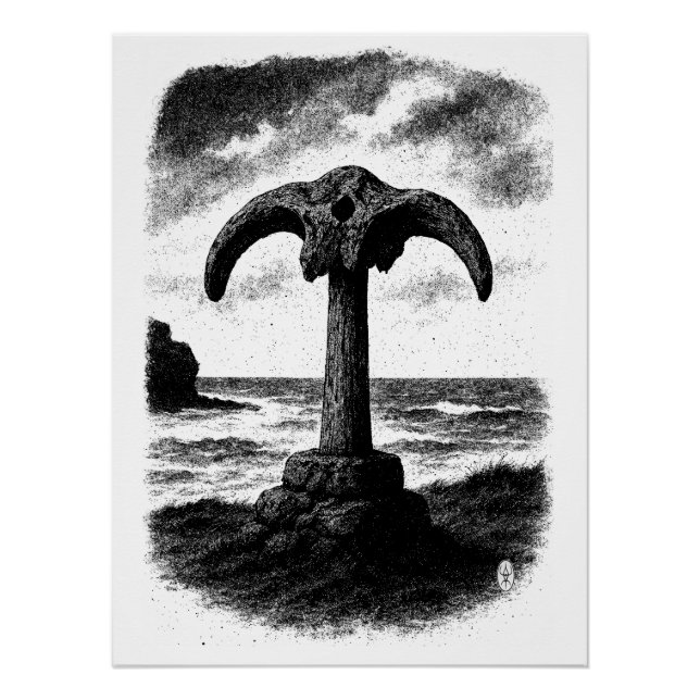 Birsay Walknochen – Orkney Tinten-Monument Poster (Vorderseite)