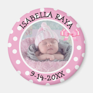 Birth Announcement Magnet für Baby Girl