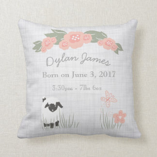 Birth Baby Pillow Lamb Boy Girl Nursery Kissen