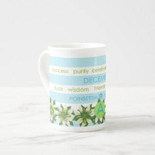 Birth Blume & Gem Strip Tasse Dezember Knochen Chi