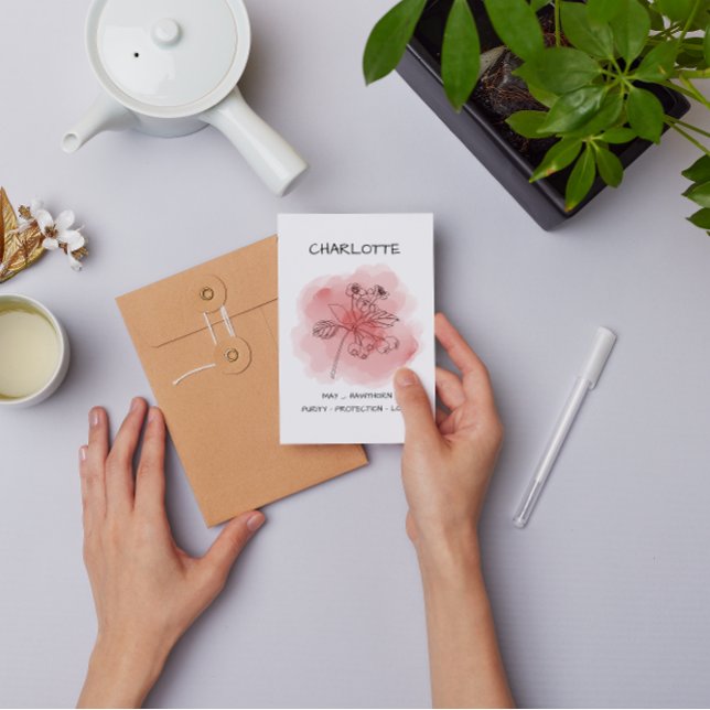 Birth Blume Hawthorn Rosa Denken Sie an Sie Karte (Von Creator hochgeladen)