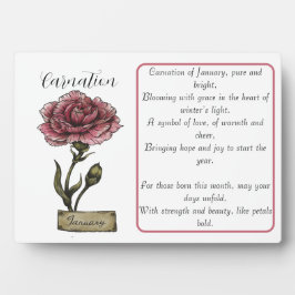 Birth Blume JANUARY Geburtstagskarnation Fotoplatte