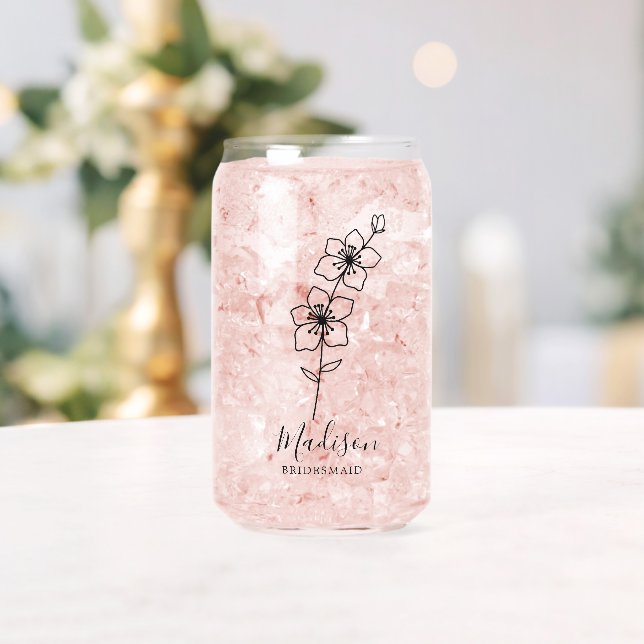 Birth Blume März Cherry Blossom Bridemaid Geschenk Dosenglas (Insitu (Hochzeit))