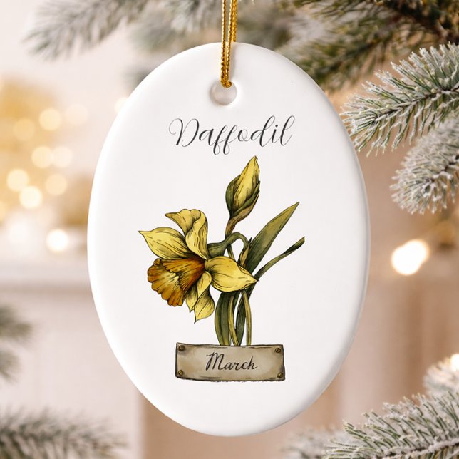 Birth Blume MÄRZ Geburtstag Daffodil Keramik Ornament (Von Creator hochgeladen)