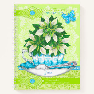Birth Blume und Gem December Lace Lrge Notizbuch