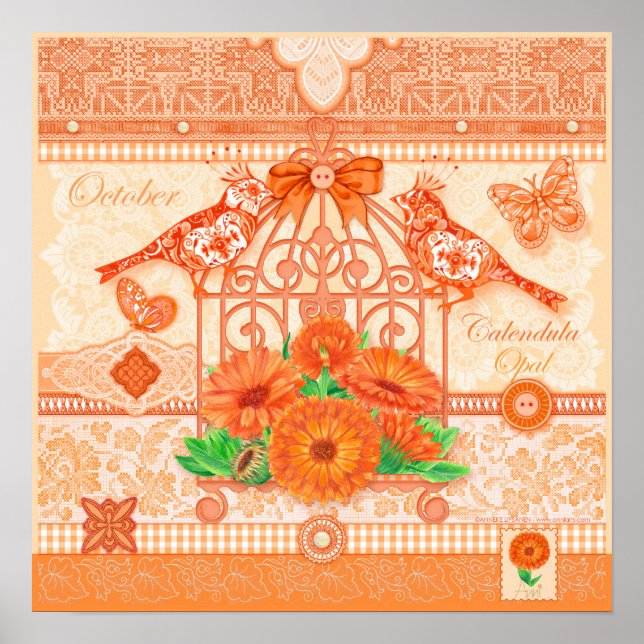 Birth Blume und Gem October Birdcage Poster (Vorne)