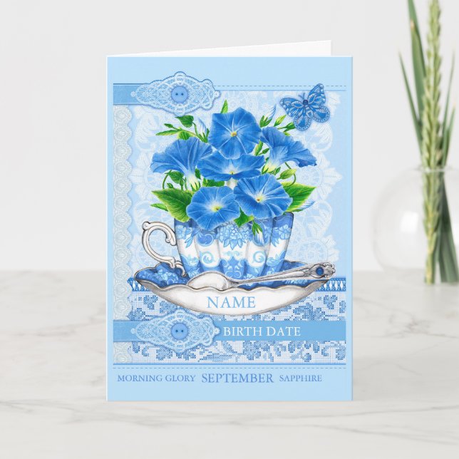 Birth Blume und Gem September Word Game Card Karte (Vorderseite)