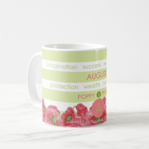Birth Blume und Gem Stripe Tasse August