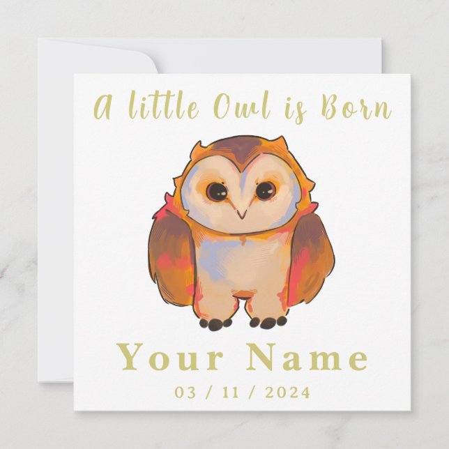 Birth Boy and Girl, sweet little Owl (Vorderseite)