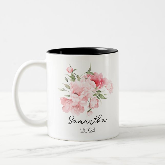 Birth Flower Mug Cup Zweifarbige Tasse (Links)
