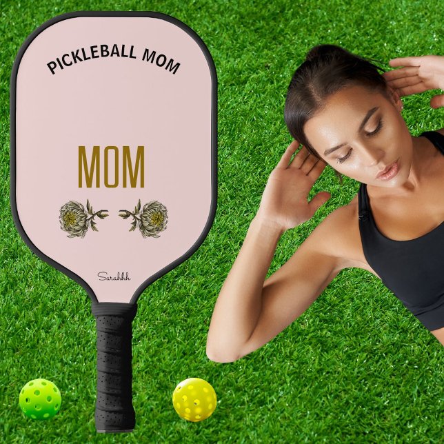 Birth Flower Personalized Pickleball Mom Name Gift Pickleball Schläger (Von Creator hochgeladen)