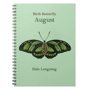 Birth Gemstone Butterfly (August) - Dido Longwing Notizblock