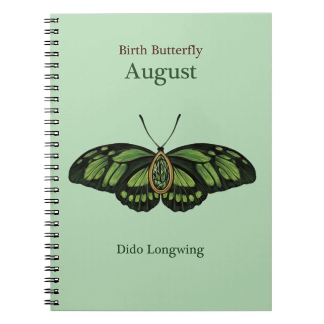 Birth Gemstone Butterfly (August) - Dido Longwing Notizblock (Vorderseite)