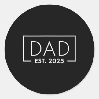 Birth Gift Co. Funny 1st Time Vater Est 2025 New D Runder Aufkleber