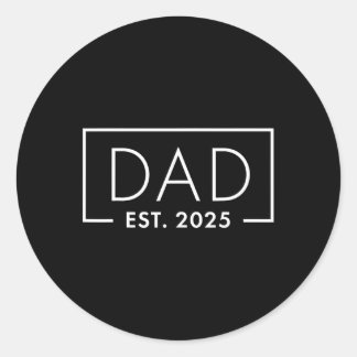 Birth Gift Co. Funny 1st Time Vater Est 2025 New D Runder Aufkleber