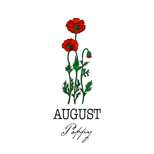 Birth Month Blume August Poppy T-Shirt (Von Creator hochgeladen)