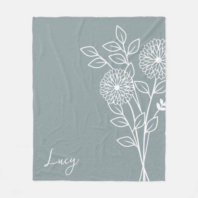 Birth Month Flower, November Calligraphy Name  Fleecedecke (Vorderseite)