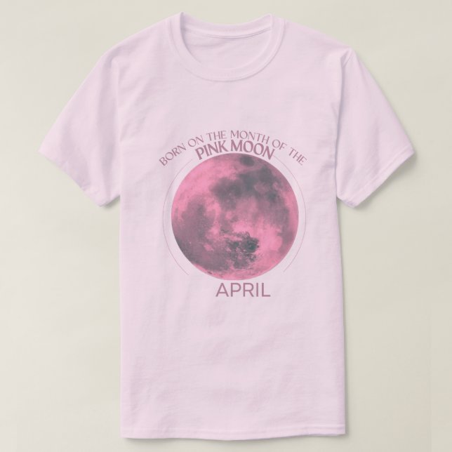 Birth Moon T - Shirt Design |April |Rosa Moon (Design vorne)