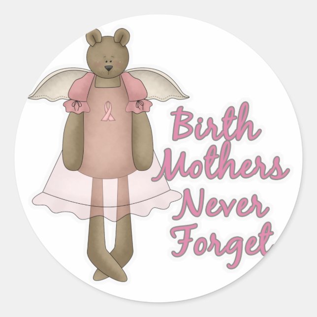 Birth Mütter vergessen nie Teddy Bären Design Runder Aufkleber (Vorderseite)