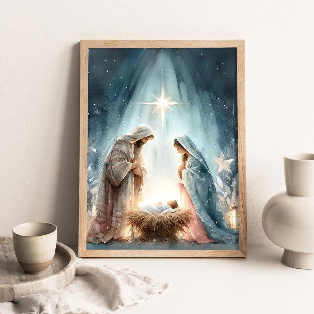 Birth of Jesus Art, Nativity Painting, Star of Bet Poster (Von Creator hochgeladen)