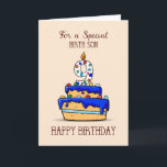 Birth Son 9th Birthday, 9 on Sweet Blue Cake Karte<br><div class="desc">Das süße blaue Eis bedeckt den Kuchen auf der Vorderseite dieser Karte,  während die Nummer neun auf der Vorderseite steht. Schicken Sie diese Karte an Ihren Geburtssohn,  der bald seinen neunten Geburtstag feiern wird.</div>