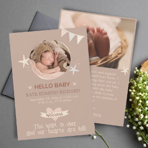 Birth Stat Baby Birth Announcement Foto Vielen Dan Ankündigung