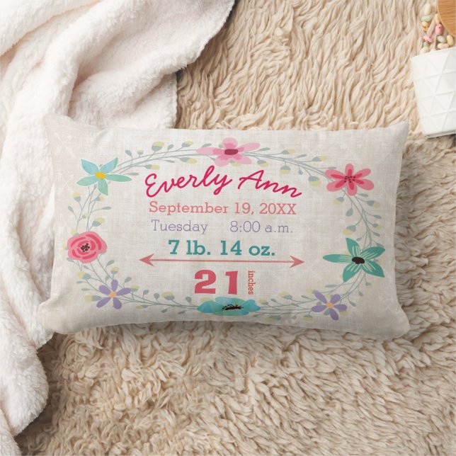 Birth Stats Baby Girl Forest Creatures Fox Lendenkissen (Decke)