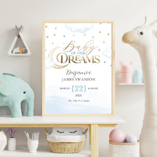 Birth Stats Baby of our Dreams Boy Kinderzimmer Poster