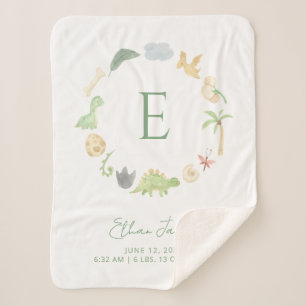 Birth Stats Monogram Wreath Niedlich Dinosaurier G Sherpadecke